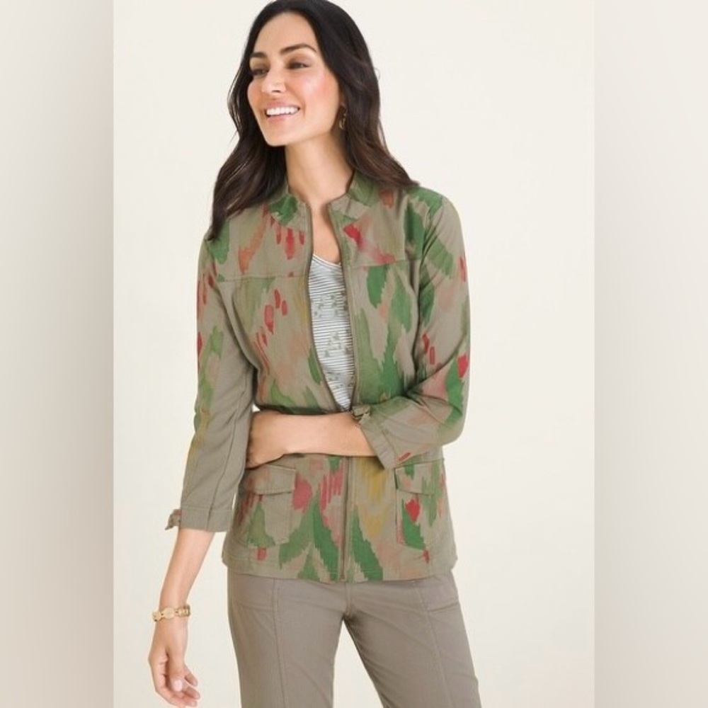 NWT CHICOS ZENERGY Ikat Utility Jacket